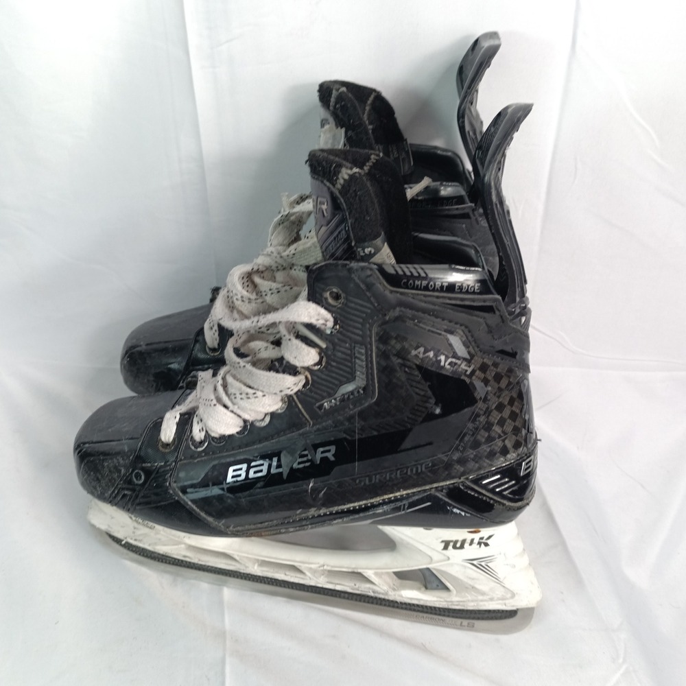 Bauer Supreme Mach Senior Ice Hockey Skates Size 9.5 Black Tuuk LS Carbonlite